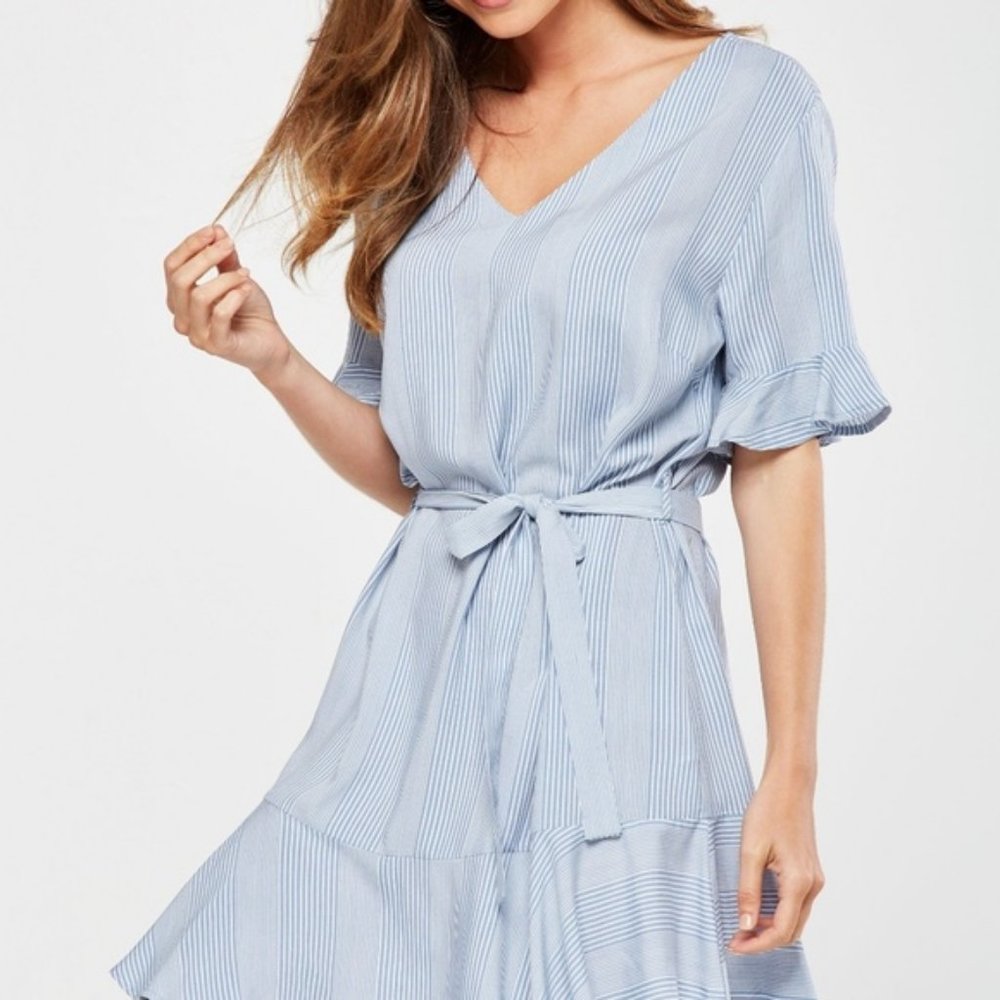 Cotton On Blue Striped Matina Tie Dress